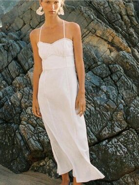 Zara White Mini Spaghetti-Strap Bodycon Dress